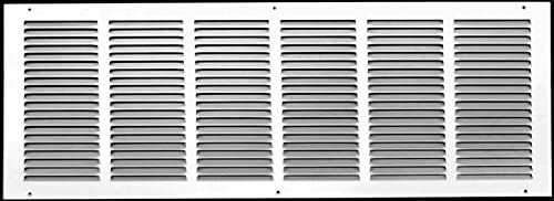 Photo 1 of Air Flow Decor 30" X 14" Steel Return Air Grille | HVAC Vent Cover Grill for Wall, Sidewall and Ceiling | Air Return Vent Covers, White (Screws Includ
