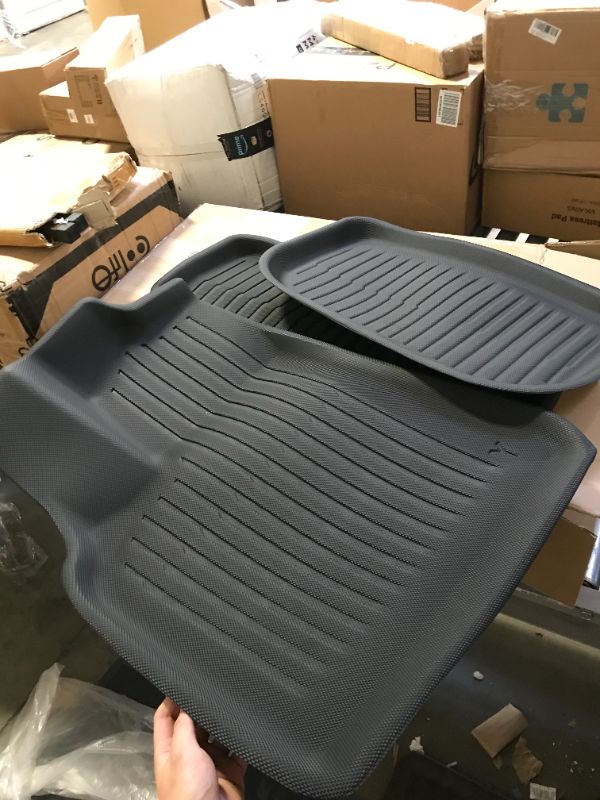 Photo 4 of SUPER LINER All Weather Floor Mats for Tesla Model Y 5-Seat 2021 2022 2023 Custom Fit xpe Car Floor Mats Cargo Liner Trunk Mat Interior Accessories 
