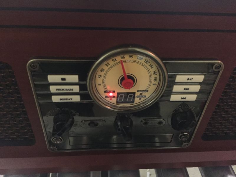 Photo 1 of Victrola Nostalgic 6-in-1 Bluetooth Record Player & Multimedia Center with Built-in Speakers - 3-Speed Turntable, CD & Cassette Player, FM Radio | Wireless Music Streaming | Mahogany
