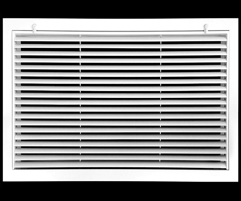 Photo 1 of 25" X 25" Aluminum Return Filter Grille - Easy Airflow - Linear Bar Grilles [Outer Dimensions: 26.75w X 26.75h]
