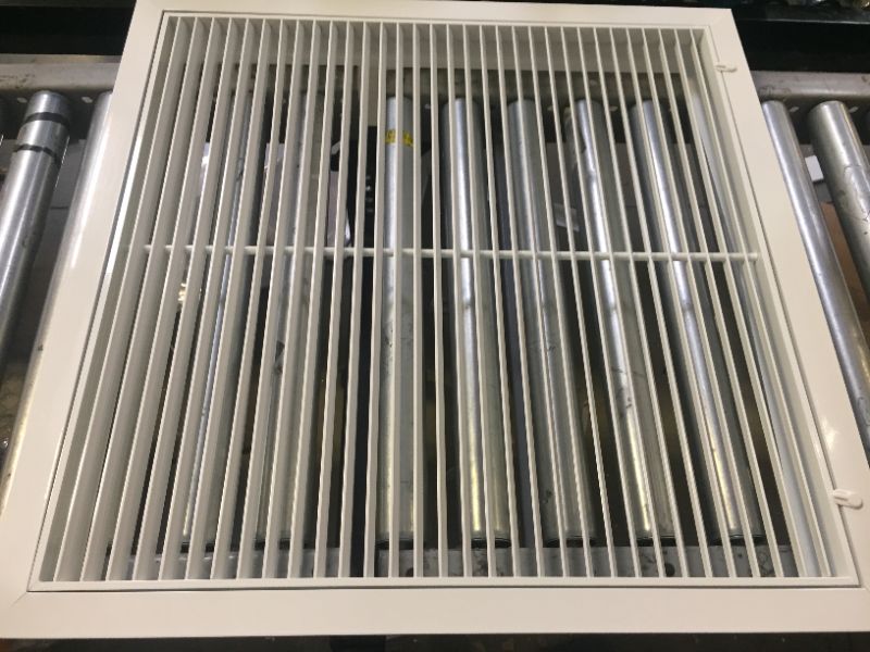 Photo 2 of 25" X 25" Aluminum Return Filter Grille - Easy Airflow - Linear Bar Grilles [Outer Dimensions: 26.75w X 26.75h]
