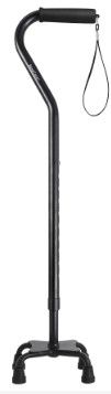 Photo 1 of BeneCane Quad Cane Adjustable Walking Cane with Offset Soft Cushioned Handle for Men & Women Lightweight Comfortable with 4-Pronged feet for Extra Stability black