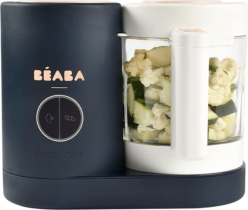 Photo 1 of BEABA Babycook Neo, Glass Baby Food Maker, Glass Baby Food Processor, 4 in 1 Baby Food Steamer, Glass Baby Food Blender, Baby Essentials, Make Fresh Healthy Baby Food at Home, 5.5 Cups (Midnight)
