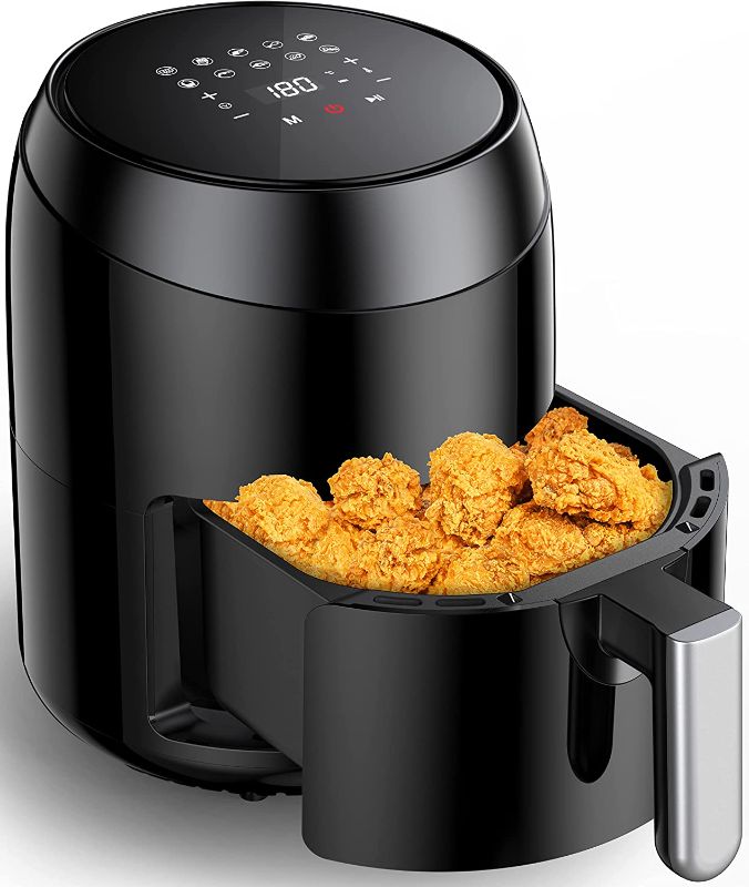 Photo 1 of Air Fryer 4.5 Quart Small Air Fryers with 10-in-1 One-touch Program, Non-stick Basket, Dishwasher Safe, Auto Shut-Off, Compact Air Fryer for 2-3 people, Black
