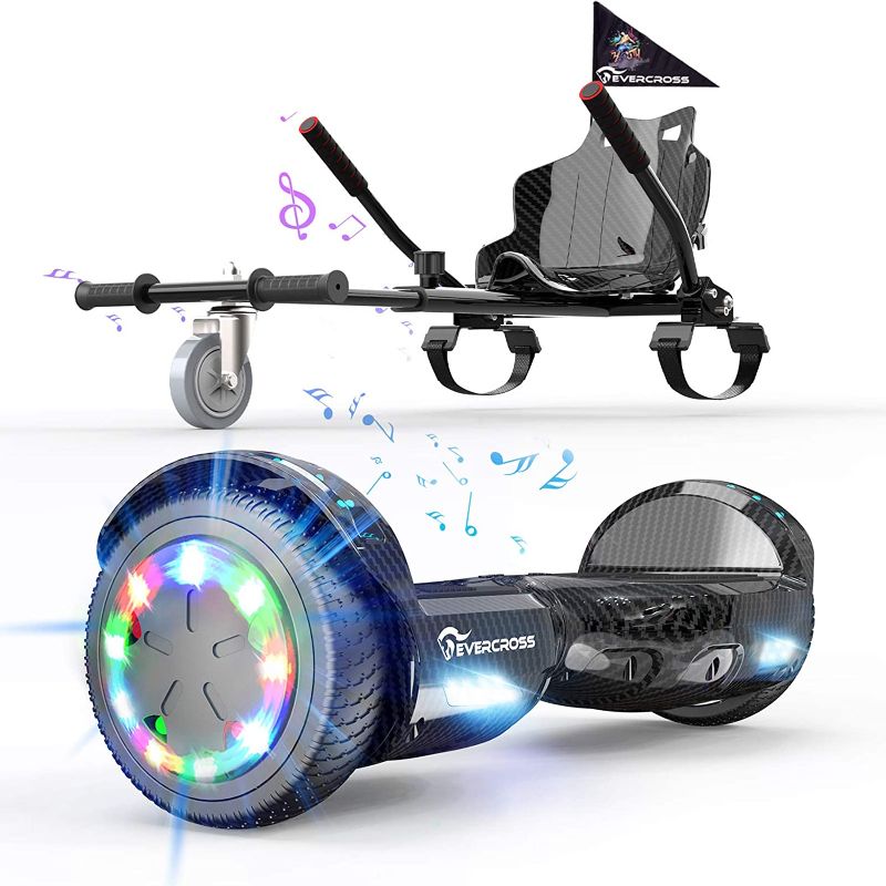 Photo 1 of EVERCROSS Hoverboard, Hoverboard for Adults, Hoverboard with Seat Attachment, 6.5" Hover Board Self Balancing Scooter with Bluetooth Speaker & LED Lights, Suit for Adults and Kids
