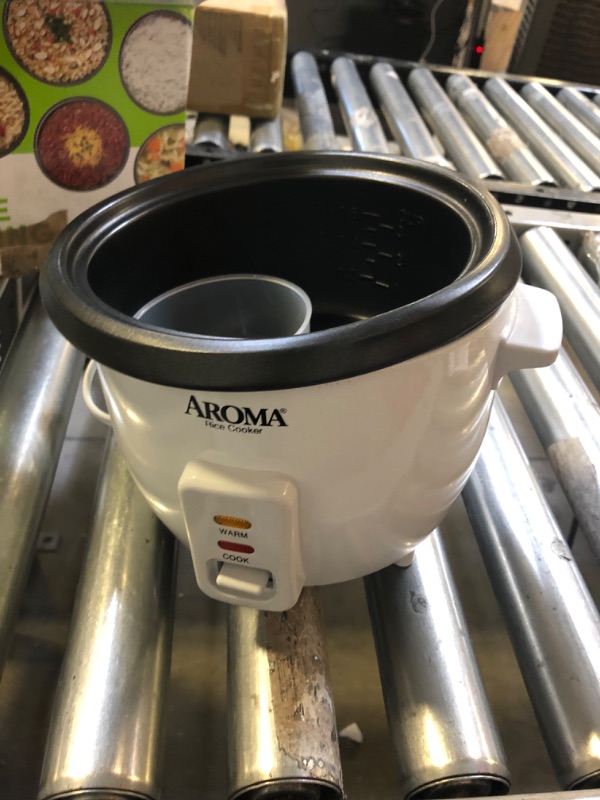 Photo 1 of Aroma Housewares Aroma 6-cup (cooked) 1.5 Qt. One Touch Rice Cooker, White (ARC-363NG), 6 cup cooked/ 3 cup uncook/ 1.5 Qt.