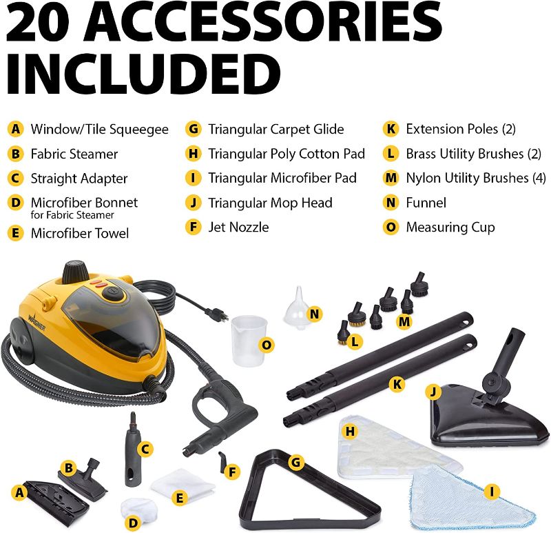 Photo 4 of Wagner Spraytech C900134 925e Elite Steamer Multi-Purpose Mop with 20 Accessories for Chemical-Free Steam Cleaning, Hardwood Floors, Tile, and More