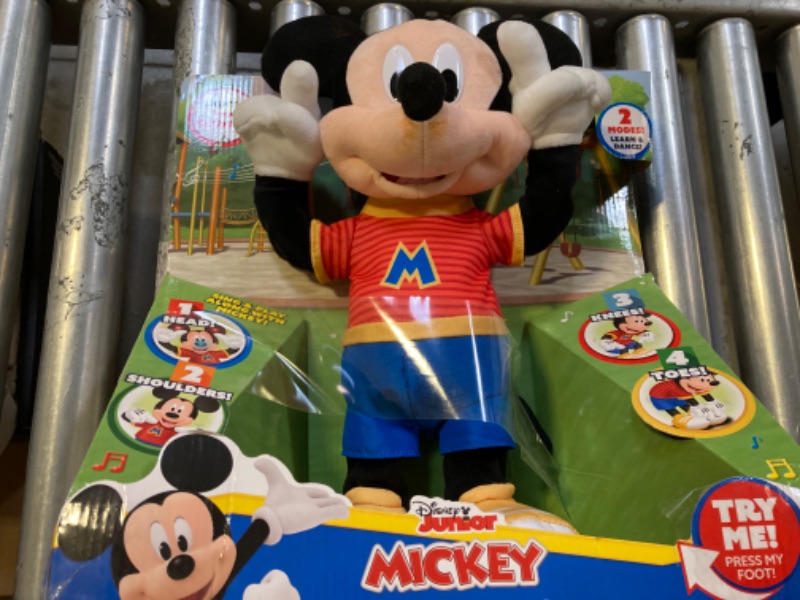 Photo 2 of Disney Junior Mickey Mouse Head To Toes Mickey Mouse Feature Plush Stuffed Animal, Motion, Sounds, And Phrases, Kids Toys For Ages 3 Up