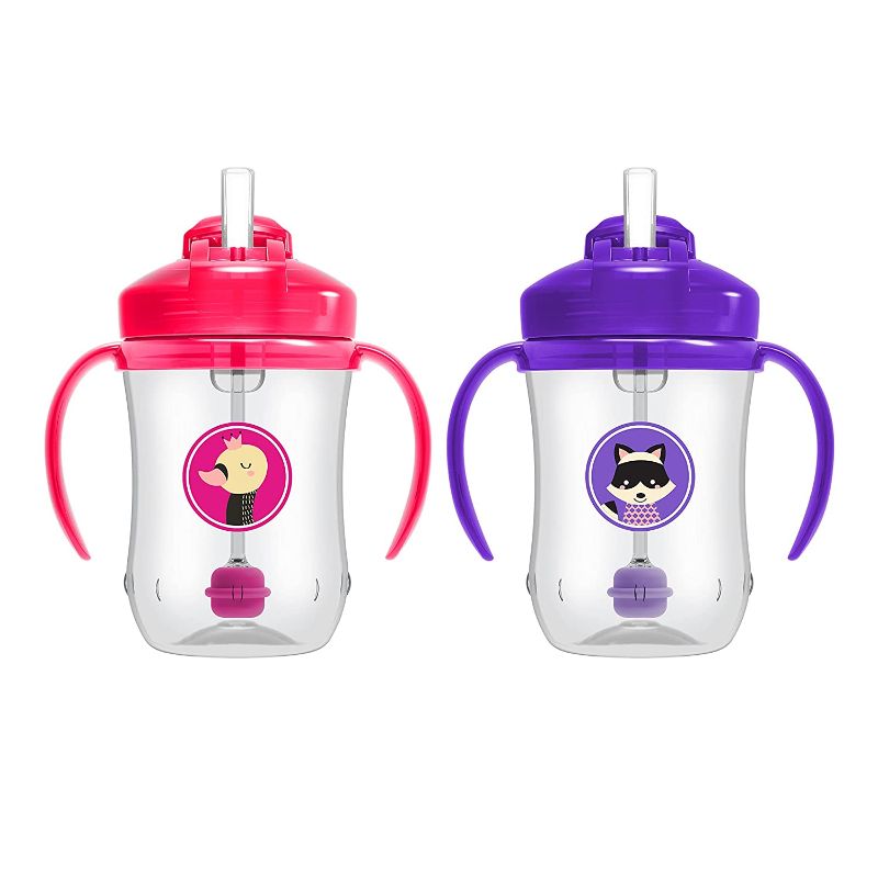 Photo 1 of Dr. Brown's Baby's First Straw Cup Sippy Cup with Straw - Pink/Purple - 9oz - 2pk - 6m+