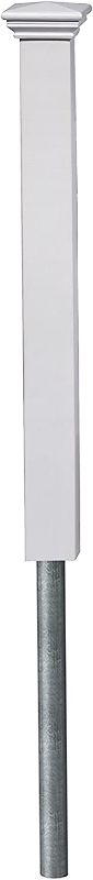 Photo 1 of Zippity Outdoor Products ZP19003 Newport Finishing No Dig Vinyl Post, 3' Tall, White