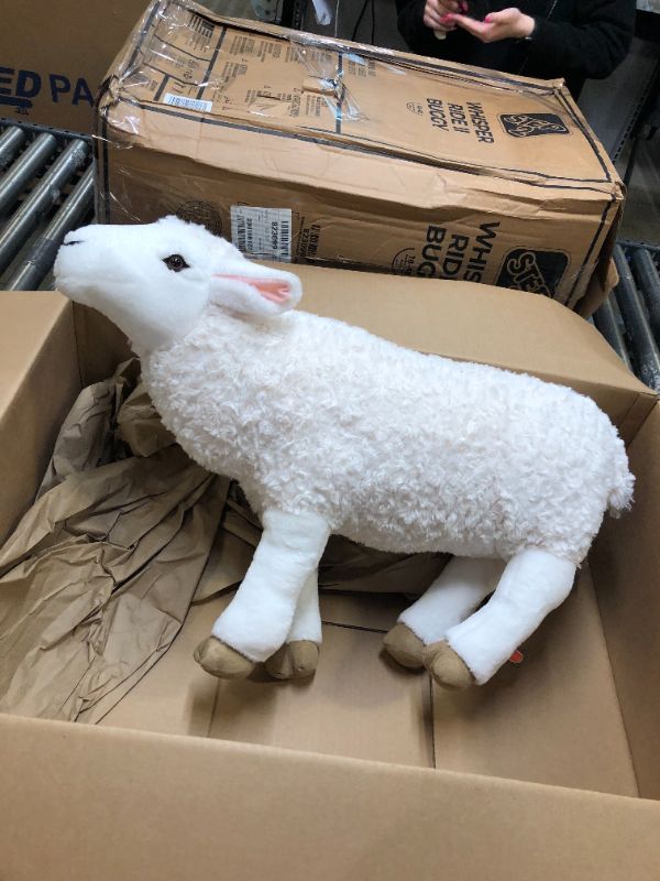 Photo 2 of Melissa & Doug Giant Sheep - Lifelike Stuffed Animal (nearly 2 feet tall) - Extra Large Stuffed Animals, Plush Stuffed Animal Sheep For Ages 3+
