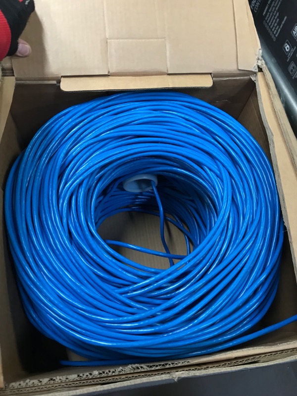 Photo 2 of 550MHZ CAT6 Plenum Cable 1000ft Blue, 23AWG 4Pair, Solid Network Cable Unshielded Twisted Pair (UTP), Available in Blue, White, Yellow, Gray, Purple, Green & Black (Blue)