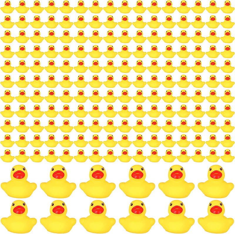 Photo 1 of 900 Pcs Mini Rubber Ducks in Bulk Bath Toy Squeak Tiny Ducks for Kids Bathtub Shower Birthday Favors Party Decoration Gift, 1.57 x 1.57 x 1.18 Inches
