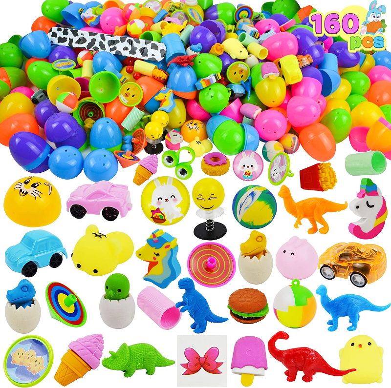 Photo 1 of JOYIN 160 PCS Prefilled Easter Eggs with Assorted Toys, Easter Stuffed Eggs for Easter Egg Hunt Supplies, Easter Basket Stuffers Fillers, Easter Classroom Prizes, Easter Party Favors
