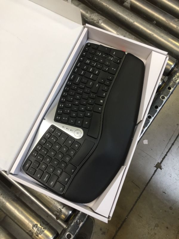 Photo 2 of Nulea Wireless Ergonomic Keyboard, 2.4G Split Keyboard with Cushioned Wrist and Palm Support, Arched Keyboard Design for Natural Typing, Compatible with Windows/Mac