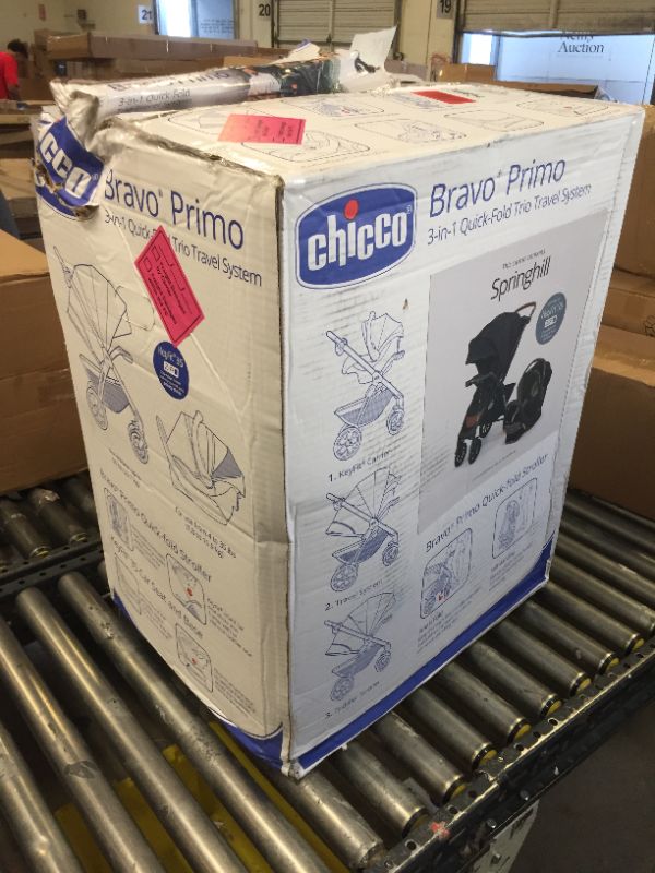 Photo 2 of Chicco Bravo Primo Trio Travel System, Bravo Primo Quick-Fold Stroller with Chicco KeyFit 35 Zip Extended-Use Infant Car Seat, Car Seat and Stroller Combo | Springhill/Black Springhill Bravo Primo