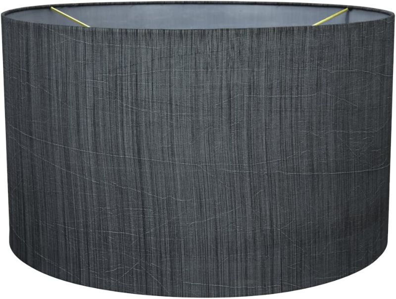 Photo 1 of Aspen Creative 58327B, Drum Uno Lamp Shade, Grey & Black, 17" Top x 17" Bottom x 10" Height, Slip UNO 36mm
