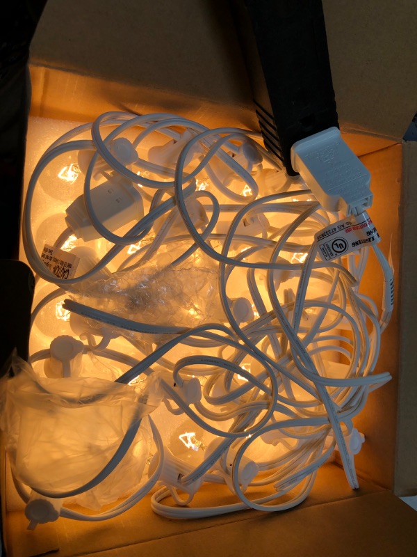 Photo 2 of 25Ft Outdoor Patio String Lights with 25 Clear Globe G40 Bulbs