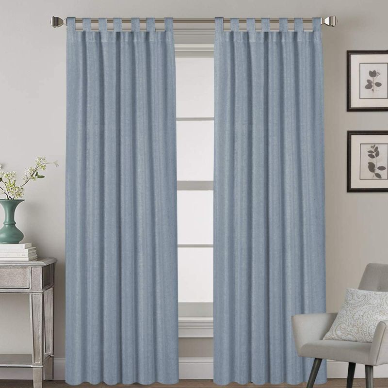 Photo 1 of 
Linen Curtains Natural Linen Blended Curtains Tab Top Window Treatments Panels Drapes for Living Room / Bedroom, Elegant Energy Efficient Light Filtering...