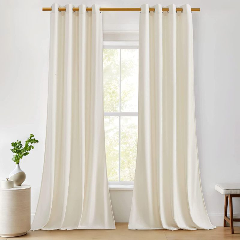 Photo 1 of 
RYB HOME White Velvet Curtains 84 inches, Room Darkening Opaque Plush Velvet Drapes Thermal Insulated Privacy Window Treatment for Bedroom Living Room,...
