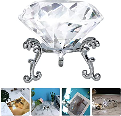 Photo 1 of  Mom Birthday Gifts Wedding Decor Large Crystal Diamond Paperweight with Stand Sparkling Glass Gem Centerpieces Wedding Decorations Office Home Decor 6cm Mom Birthday Gifts Wedding Decor