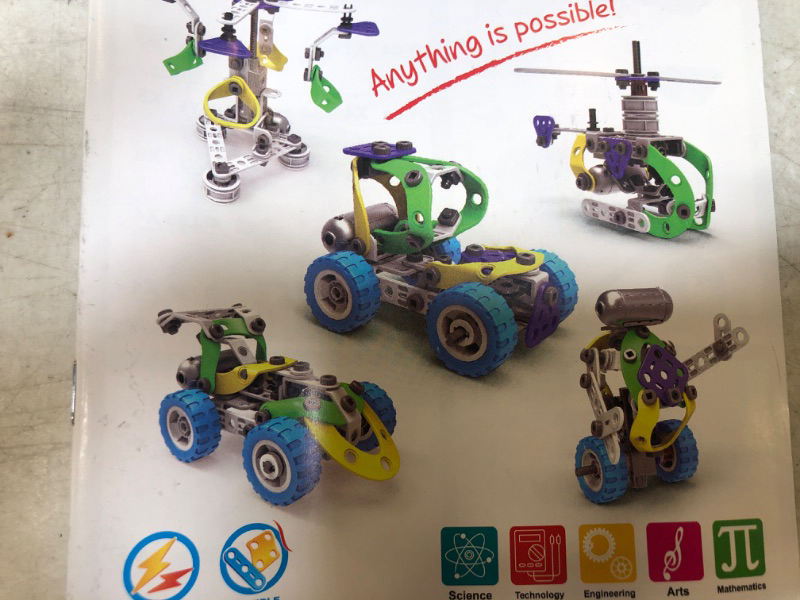 Photo 2 of COMIN Educational Toys Building Sets STEM Learning Kit, 5 in 1 Engineering Toys Creative Set 109 Pieces for Boys/Girls/Birthday/Christmas/Holiday Age 5 6 7 8 9+ Years Ol