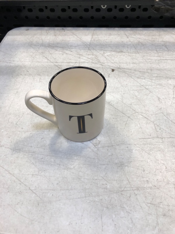 Photo 2 of 16oz Stoneware Monogram Mug White - Threshold™