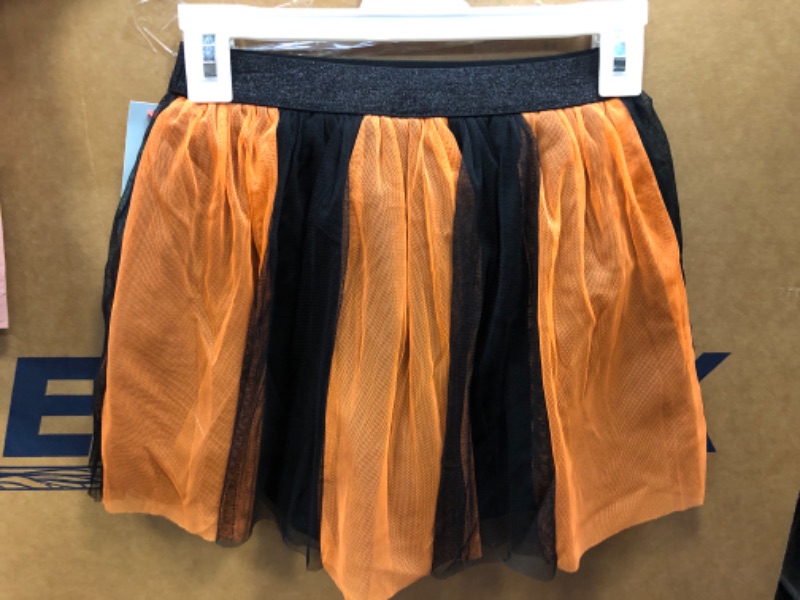 Photo 1 of   CAT AND JACK   BLack and orange skirt for girls size med 