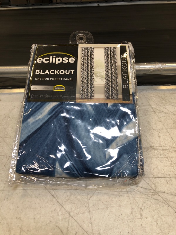 Photo 2 of 84&#34;x37&#34; Haley Thermaweave Blackout Curtain Panel Blue - Eclipse