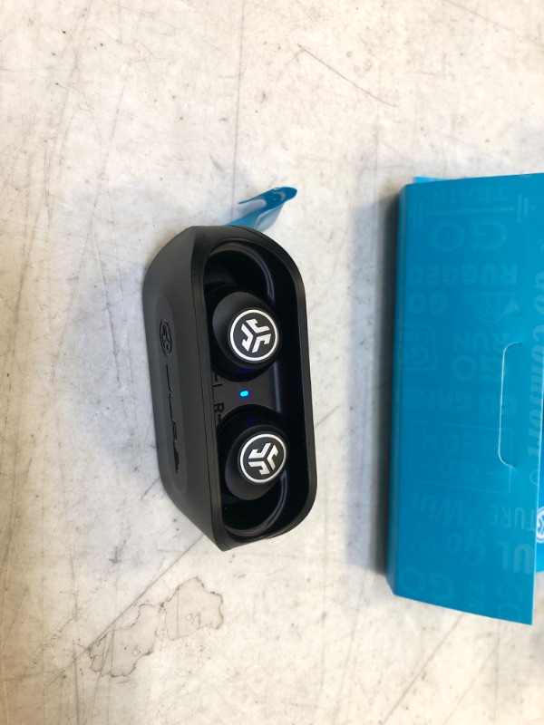 Photo 1 of JLab Go Air True Wireless Bluetooth Earbuds + Charging Case | Black | Dual Connect | IP44 Sweat Resistance | Bluetooth 5.0 Connection | 3 EQ Sound Settings Signature, Balanced, Bass Boost