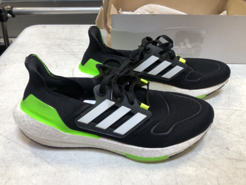 Photo 2 of adidas Men's Ultraboost 22 Running Shoe 11 Black/White/Solar Green