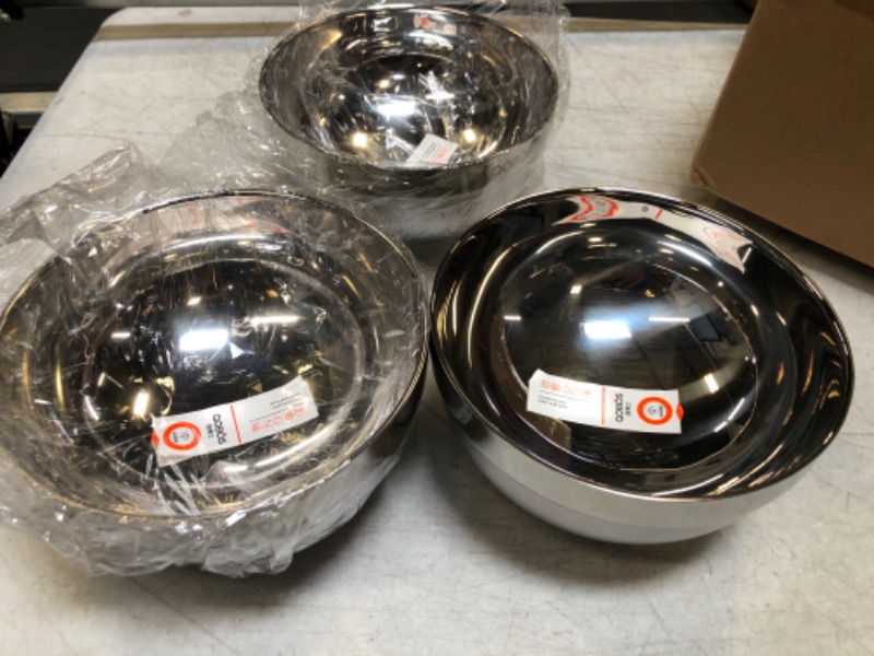 Photo 1 of 
3 PIECES STAINLESS BOWLS 15 OZ 