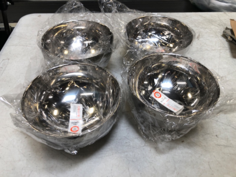 Photo 1 of 4 PIECES STAINLESS BOWLS 15 OZ 
