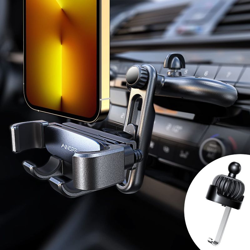 Photo 1 of 
AINOPE CD Slot Car Phone Holder Mount 3 in 1 Multiple Choices Gravity Phone Holder Mount for Car Vent with Metal Hook Car Phone Holder Compatible with...
Color:Black