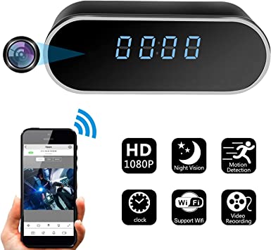 Photo 1 of JLRKENG Hidden Spy Camera Clock HD 1080P Wireless WiFi Home Security Cameras Monitor Video Recorder Nanny Cam with Motion Detection Alert Live Stream Monitoring for Home and Office Safety