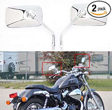 Photo 1 of 10MM Chrome Motorcycle Rectangle Handlebar Rearview Side Mirrors Compatible with Honda Kawasaki Suzuki Cruiser Scooter (Chrome#2)
Visit the Rich Choices Store