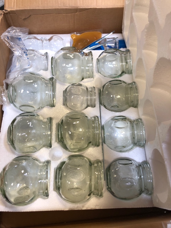 Photo 2 of Cupping Therapy Sets,14 Cups Thick Chinese Acupoint Glass Cupping Therapy Set for Professionals,for Massage Back and Relieve Fatigue