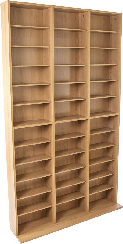 Photo 1 of Atlantic Oskar 1080 Media Storage Cabinet – Protects & Organizes Prized Music, Movie, Video Games or Memorabilia Collections, PN 38435715 in Maple
