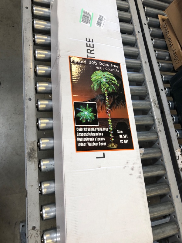 Photo 1 of LED Lighted Palm Tree with Coconuts Color Changing Artificial Palm Tree Lights Remote Control, 6FT Tropical Palm Tree for Pool Beach Yard Summer Party Home Hawaiian Tiki Bar Indoor Outdoor Decoration 6FT RGB palm tree