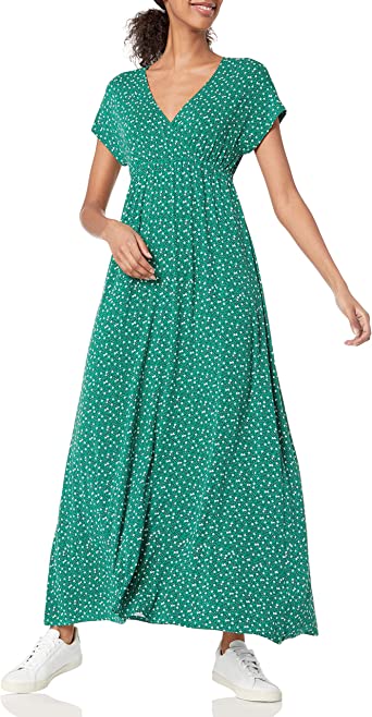 Photo 1 of Amazon Essentials Women's Solid Surplice Maxi Dress -- Size Extra Small