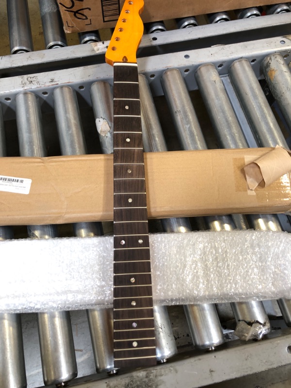 Photo 2 of 21fret TL Maple Electric Guitar Neck Brown Gloss Inlaid Colorful Shells