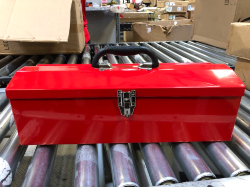 Photo 2 of BIG RED TB101 Torin 19" Hip Roof Style Portable Steel Tool Box with Metal Latch Closure and Removable Storage Tray, Red 19-Inch *** ITEM HAS A SMALL DENT ***