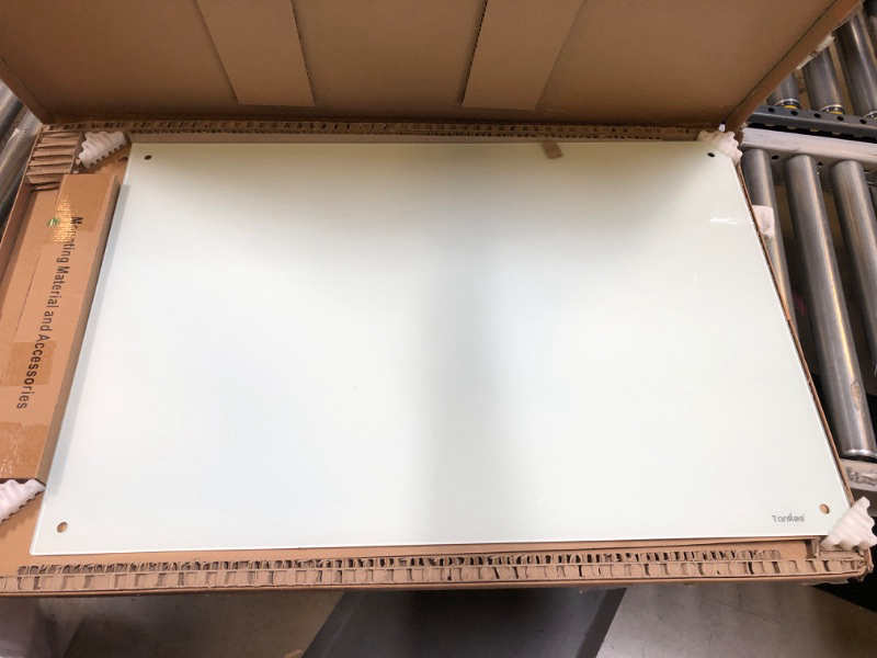 Photo 2 of Glass Dry Erase Board for Wall - Modern Frameless Glass Whiteboard 24''x36'', Large Magnetic White Board for Home Office Cafe Shops Decor White 24x36