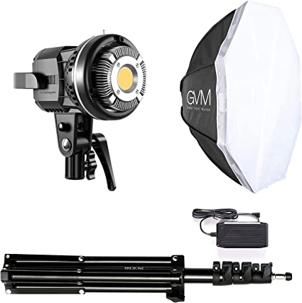 Photo 1 of GVM 80W Video Light, Studio Lights for Photography, Softbox Lighting Kit with Bowens Mount, CRI97+ 5600K Colour Temperature , 22in Softbox, Tripod Stand, YouTube, Video, Wedding
