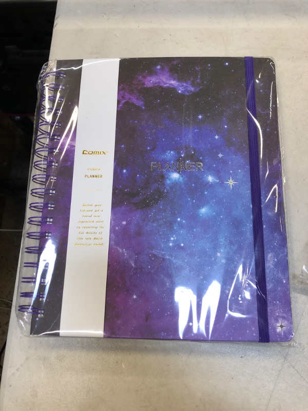 Photo 2 of Daily Planner, Comix Weekly & Monthly Planner, Planner to Manage Time and Hit Your Goals, 7.8x9.5in, Undated, 1 Year, Hardcover, Starry Sky Starry sky purple