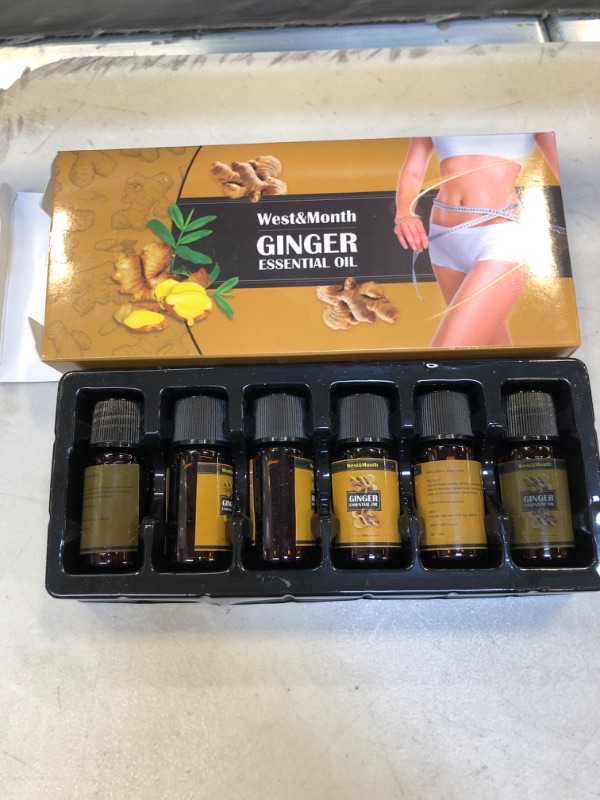 Photo 2 of 6 Pcs Lymphatic Drainage Ginger Oil, 6 x 10ML Belly Drainage Ginger Oil Essential Natural Relax Massage Liquid 6pcs-new