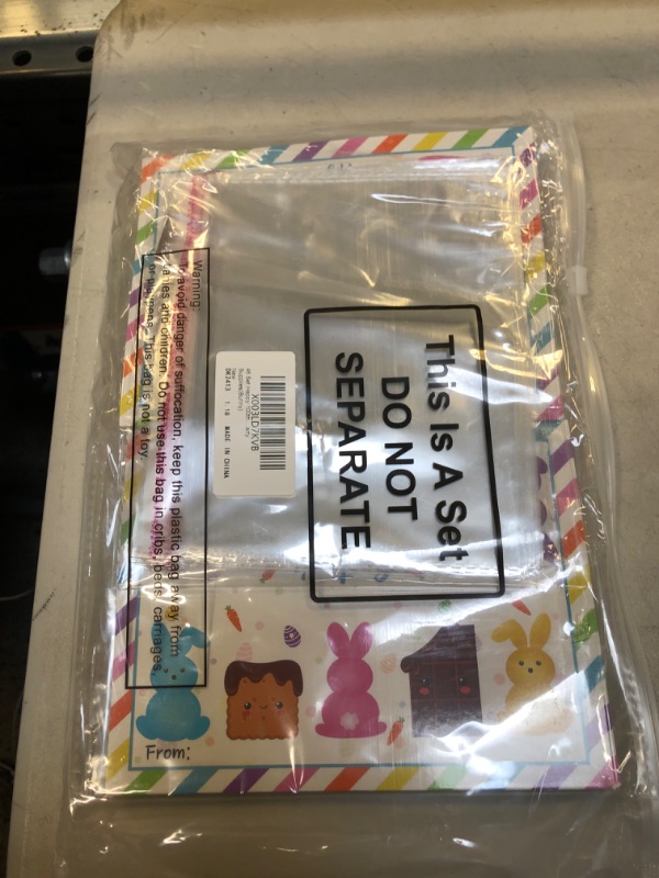 Photo 1 of 46 Set Happy Easter Plastic Treat Bags Easter Candy Cello Bags Toppers Self-adhesive Goodies Bags for Easter Party Favor Baking Wrapping Bags for Boy Girl Easter's Day Party Supplies Bunny