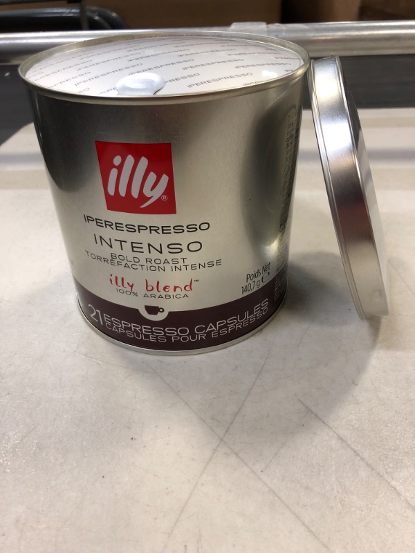 Photo 1 of illy Coffee, Intenso iperEspresso Capsule, Dark Roast Espresso Pods, Compatible with illy iperEspresso Machines, (21 ct), 140.7g (packaging may Vary) Intenso Bold Roast 21 Count (Pack of 1)---exp date 04-2023