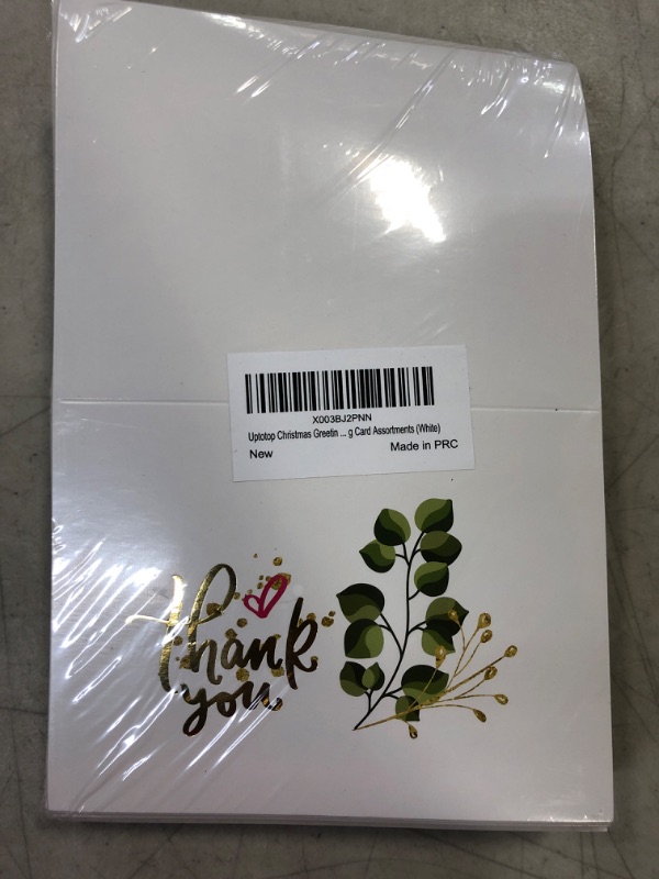 Photo 2 of Uptotop Gold Foil Thank You Cards with Envelopes & Stickers, 48 Pack 4 x 6" Thank You Cards with 8 Different Designs Holiday Greeting Card Set for Easter, Valentine's Day, Mother's Day and Father's Day, White