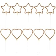 Photo 1 of 10pcs Exquisite Creative Sparkler Candles Cake Toppers Candle Ornament for Birthday Wedding Anniversary Valentines Day Christmas Festival ect (5 pcs Heart 5 pcs Star)****factory sealed*****